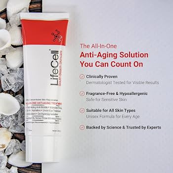 LifeCell all in one  Anti-Aging treatment for Wrinkles, Fine Lines & Dark Circles, 2.54oz/75ml