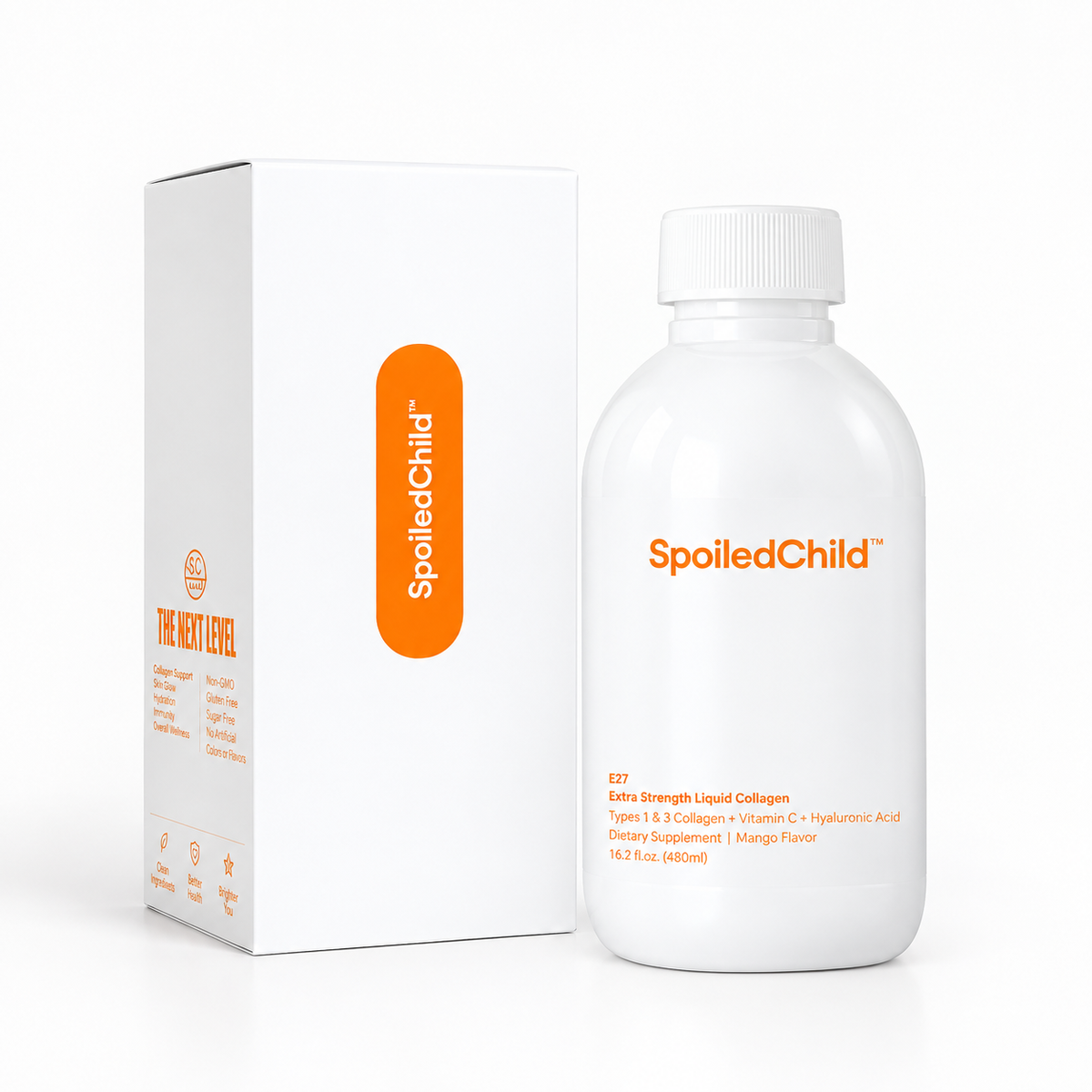 SpoiledChild E27 Extra Strength Liquid Collagen — Mango 16.2 fl oz (480ml)