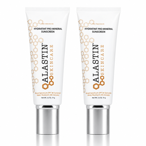 Pack of 2 ALASTIN HydraTint Pro Mineral Sunscreen SPF 30 tubes side by side