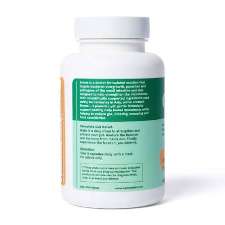 Emma Gut Health Dietary supplement for daily Digestive Wellness 60 capsules