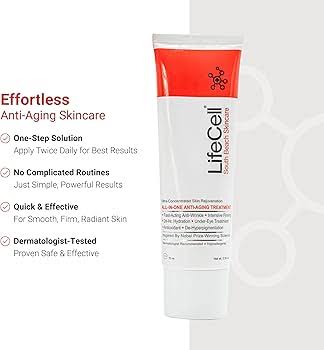 LifeCell all in one  Anti-Aging treatment for Wrinkles, Fine Lines & Dark Circles, 2.54oz/75ml